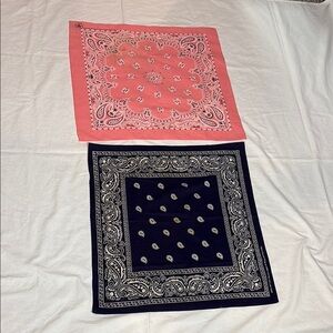 His & Hers Paisley Biker Bandana Set - Pink and Black. Y2K